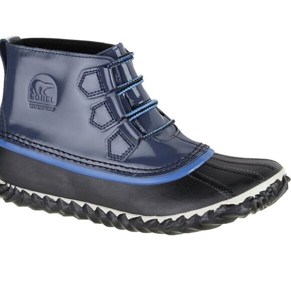 Sorel Out ‘N About Blue and Black Rain Boots - Picture 1 of 8